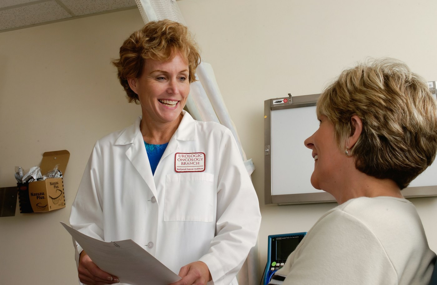 A clinician in a calm conversation